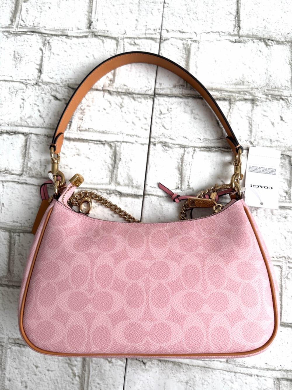 Coach Powder Pink Teri Shoulder Bag With Charms - Picture 8 of 17